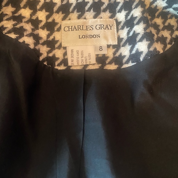 100% Wool, Fitted Houndstooth Women's Blazer, 8 - Picture 5 of 7
